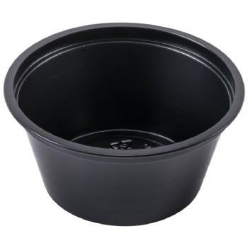 EaMaSy Party  2 oz.   Black Plastic Souffle Cup /Portion Cup