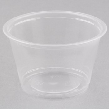 EaMaSy Party  4 oz.Clear  Plastic Souffle Cup / Portion Cup with LId