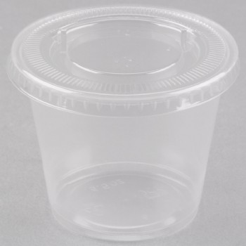 EaMaSy Party  5.5 oz.Clear  Plastic Souffle Cup / Portion Cup with LId