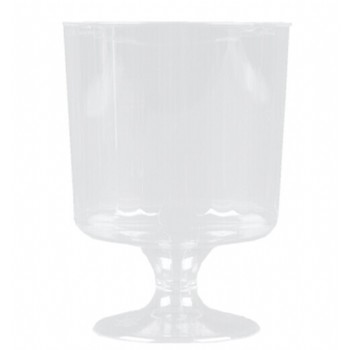 EaMaSy Party Classicware 8 oz. Clear Plastic Pedestal Wine Cup