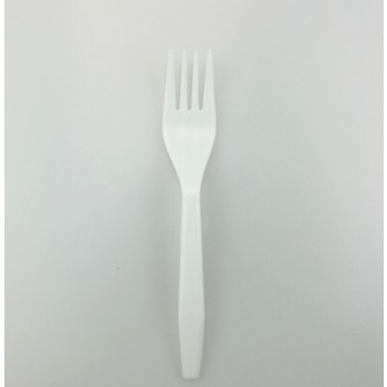 EaMaSy Party   Medium Weight White Plastic Fork