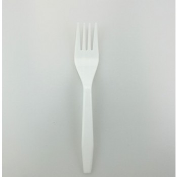 EaMaSy Party   Medium Weight White Plastic Fork