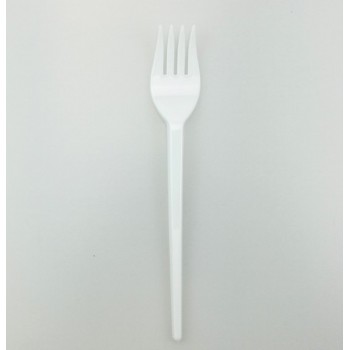 EaMaSy Party   Medium Weight White Plastic Fork