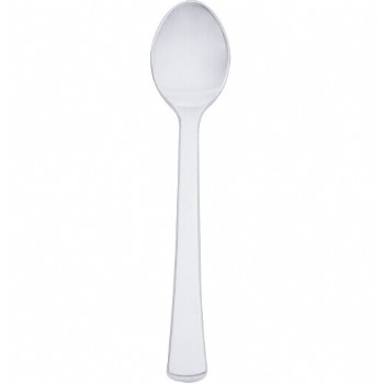 Eamasy Party Polished Silver Mini Plastic Spoons
