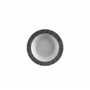 Easy Party  Decor China-Like Inspiration 5 oz. White-Silver Soup Plastic Bowls