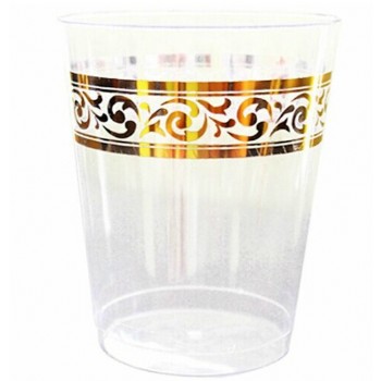 Easy Party Decor Classic 10 oz Gold Plastic Tumblers