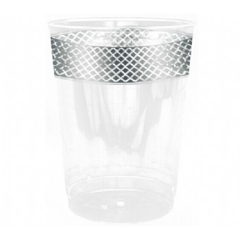Easy Party Decor Crystal 10 oz Silver Plastic Tumblers