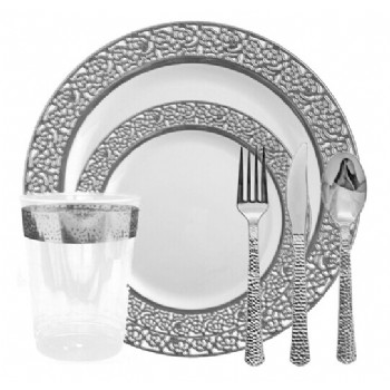 EASY PARTY  Plastic Polished Silver Inspiration Effect