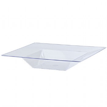 EASY PARTY  Solid Squares 12 oz. Clear Square Plastic Bowls
