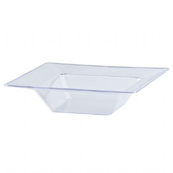 EASY PARTY  Solid Squares 5 oz. Clear Square Plastic Bowls