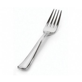 Silver Secrets Polished Silver Plastic Forks