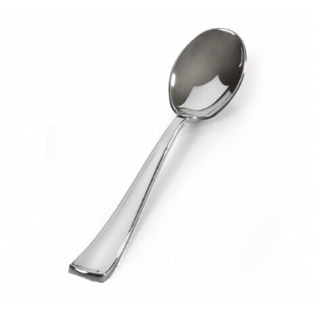 Silver Secrets Polished Silver Plastic Spoons